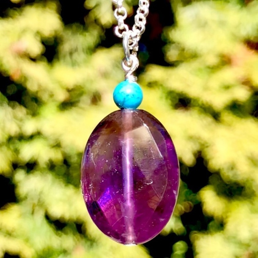 Hand Crafted Stylish Amethyst Gemstone Pendant!